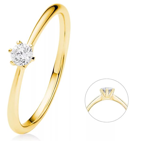 ONE ELEMENT Diamantring "0.15 ct Diamant Brillant Ring aus 585 Gelbgold", D günstig online kaufen