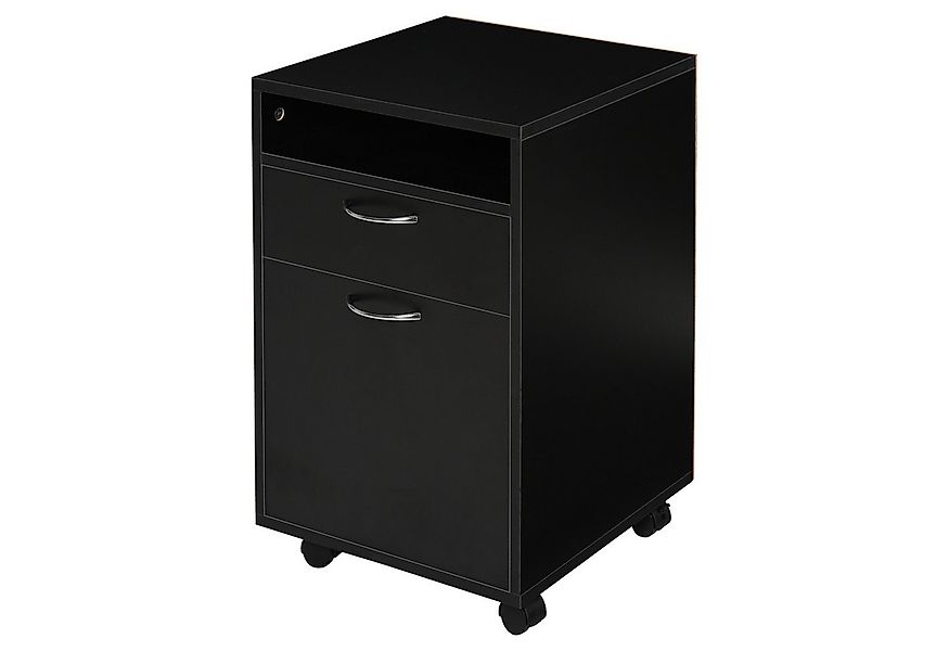 furnicato Aktenschrank Rollcontainer 40x3x60 cm, 1 Fach, 1 Regal, 1 Schubla günstig online kaufen