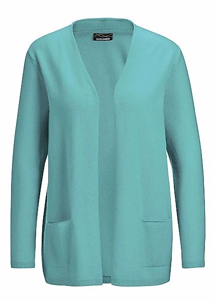 GOLDNER Strickjacke "Kurzgröße Cardigan in langer offener Form" Aufwendig i günstig online kaufen