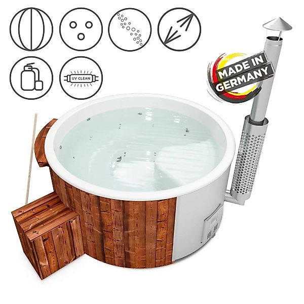 Holzklusiv Hot Tub Saphir 200 Thermoholz Spa Deluxe Clean UV Wanne Weiß günstig online kaufen