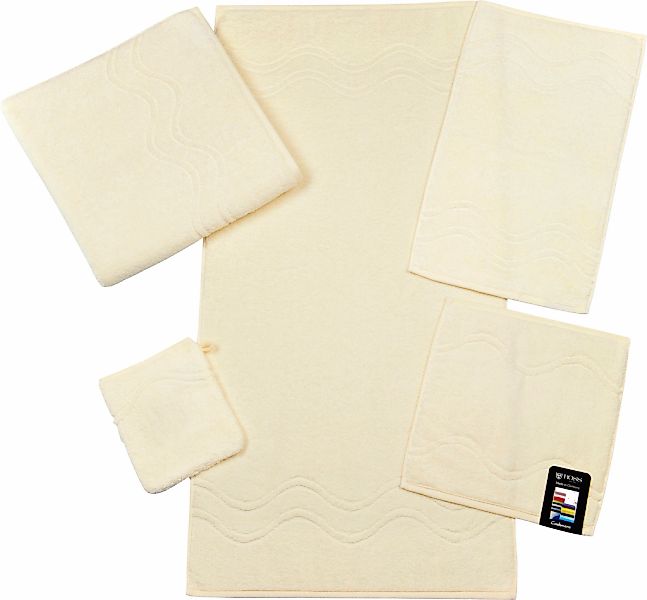 ROSS Gästehandtuch "Cashmere feeling" 100% Baumwolle, mit Wellen-Bordüre, g günstig online kaufen