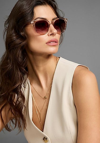 Laura Scott Sonnenbrille mit transparentem Rahmen & goldfarbendem Detail - günstig online kaufen