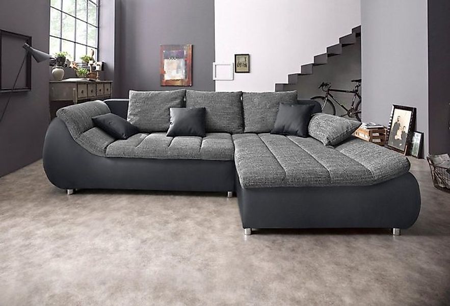 INOSIGN Ecksofa "Imola elegant und bequem, aktuelle Steppung im Sitz, L-For günstig online kaufen
