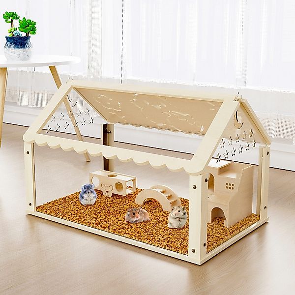 TWSOUL Kleintierkäfig Nagerkäfig aus Holz, Kleintiergehege günstig online kaufen