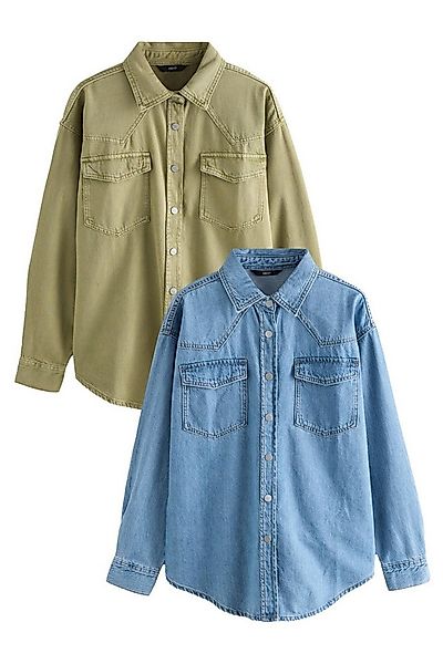 Next Jeanshemd Jeansbluse in Übergröße 2er-Pack (2-tlg) günstig online kaufen