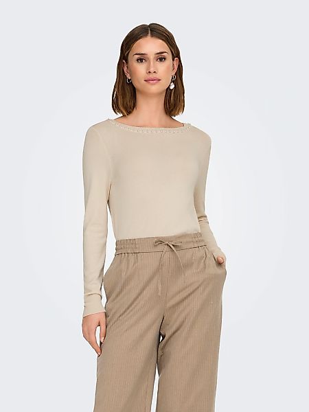 ONLY Strickpullover "ONLVENICE – Strickpullover mit Perlendetail und Rundha günstig online kaufen