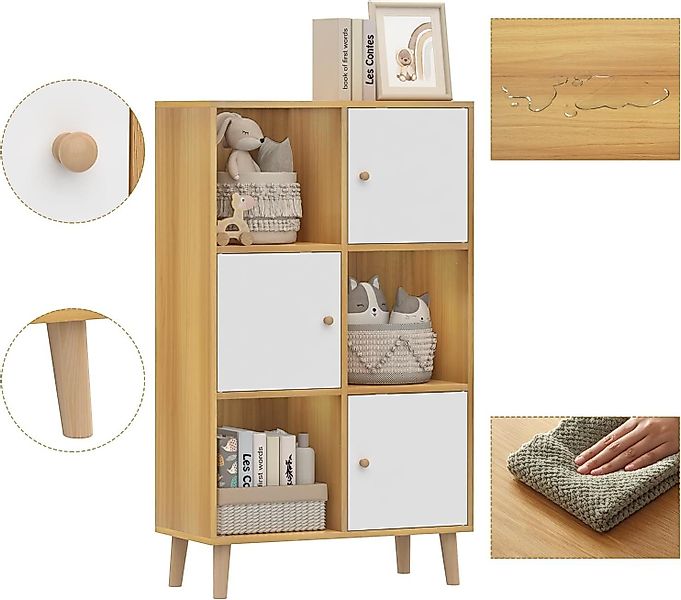 JEOBEST Bücherregal Bücherschrank mit 3 Türen, günstig online kaufen