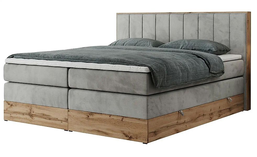 Boxspringbett mit Bettkasten Bellissimo King ¦ grau ¦ Maße (cm): B: 208 H: günstig online kaufen