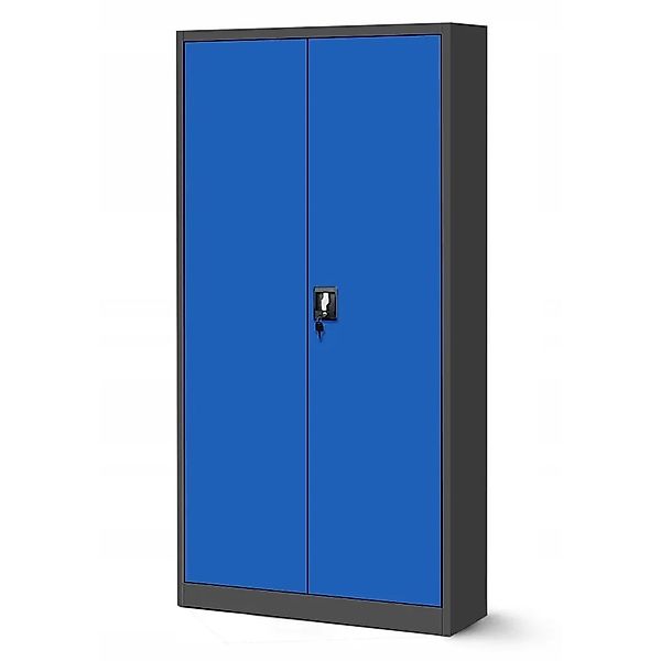Jan Nowak Aktenschrank Metallschrank JAN H Blau 195x90x40 cm mit 3-Punkt-Ve günstig online kaufen