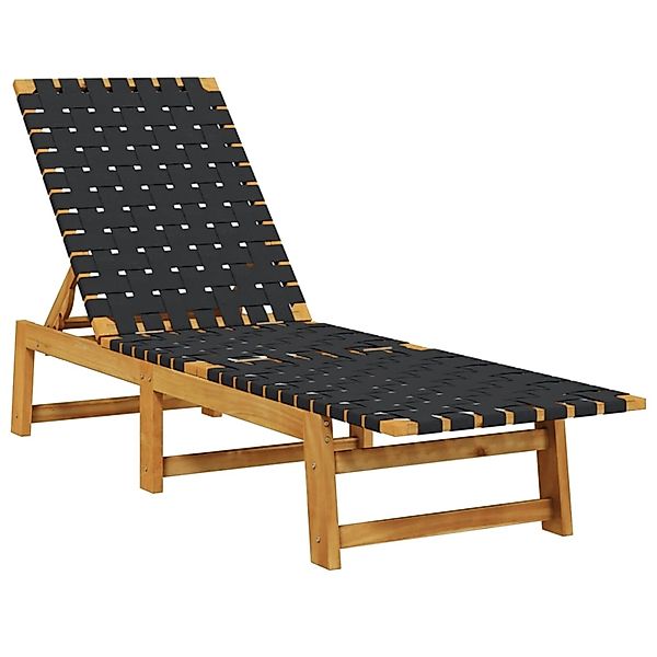 vidaXL Sonnenliege Schwarz Massivholz Akazie und Stoff 366507 günstig online kaufen