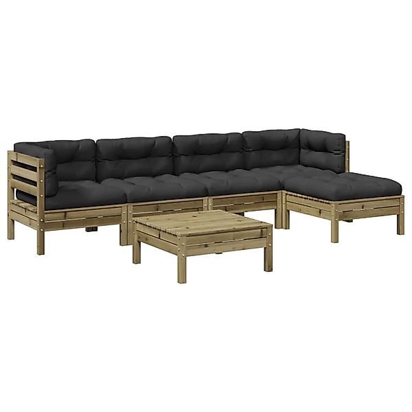 vidaXL 6-Tlg Garten-Sofagarnitur mit Kissen Kiefernholz Imprägniert 3299407 günstig online kaufen