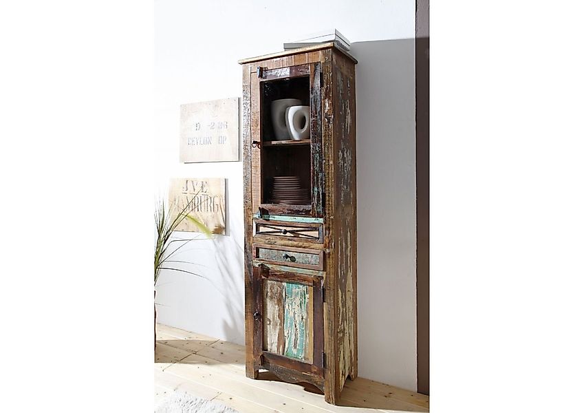 Massivmoebel24 Standvitrine #24 (Vitrine Altholz 60x35x190 günstig online kaufen