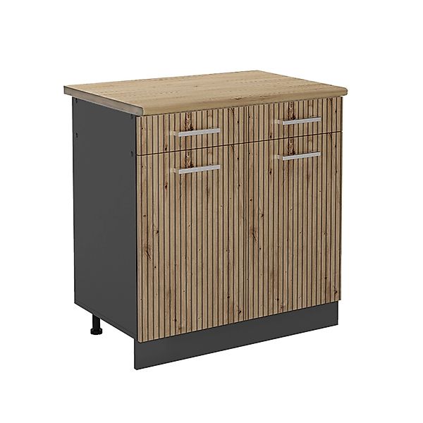 Vicco Küchenunterschrank R-Line Artisan-Eiche/Anthrazit 80 cm ohne Arbeitsp günstig online kaufen
