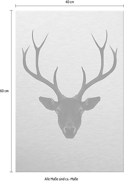 Wall-Art Metallbild "Ireland The Black Deer Schwarzer Hirsch", Landschaften günstig online kaufen