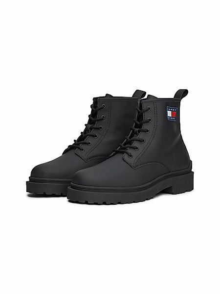 Tommy Jeans Schnürboots "TJM LEATHER LACE UP BOOT", Blockabsatz, Schnürstie günstig online kaufen