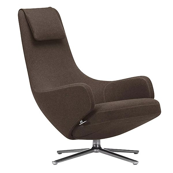 Vitra - Repos Sessel - braun melange/Sitzfläche Stoff Dumet 04/Stoff mit Do günstig online kaufen