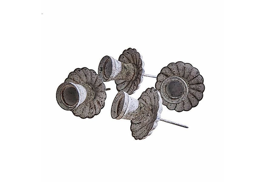 Mirabeau Adventskranz Steck-Kerzenhalter 4er Set Korraine antikgrau günstig online kaufen