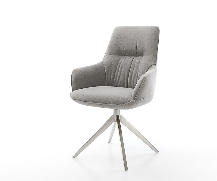 Drehstuhl Zelia-Flex mit Armlehnen Strukturstoff Soft Grau Kreuzgestell bre günstig online kaufen
