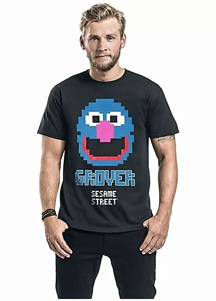 Sesamstrasse Print-Shirt Sesamstraße Grover 8 Bit Männer Grobi T-Shirt schw günstig online kaufen