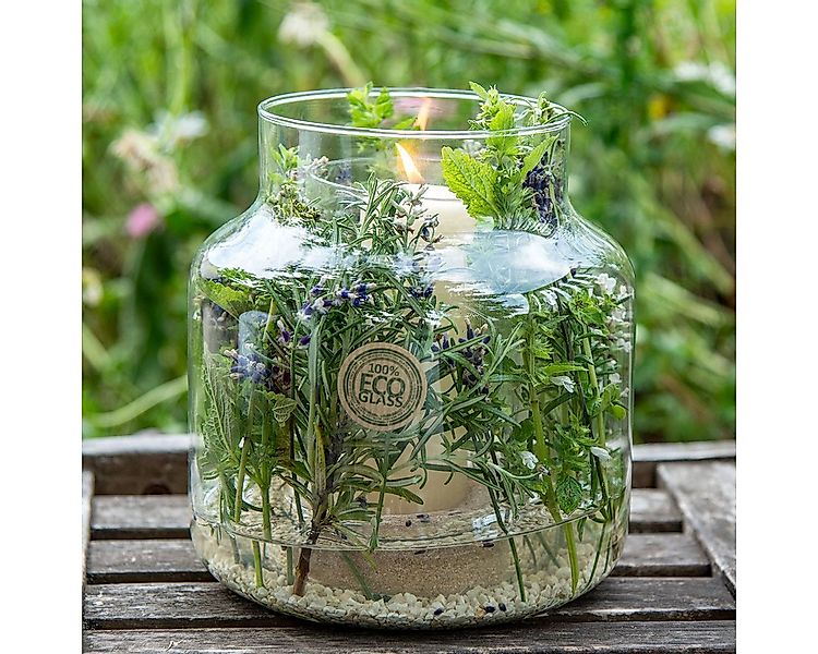 Viana Tischvase Recycelte Glasvase Rund Blumen Dekor Highlight günstig online kaufen