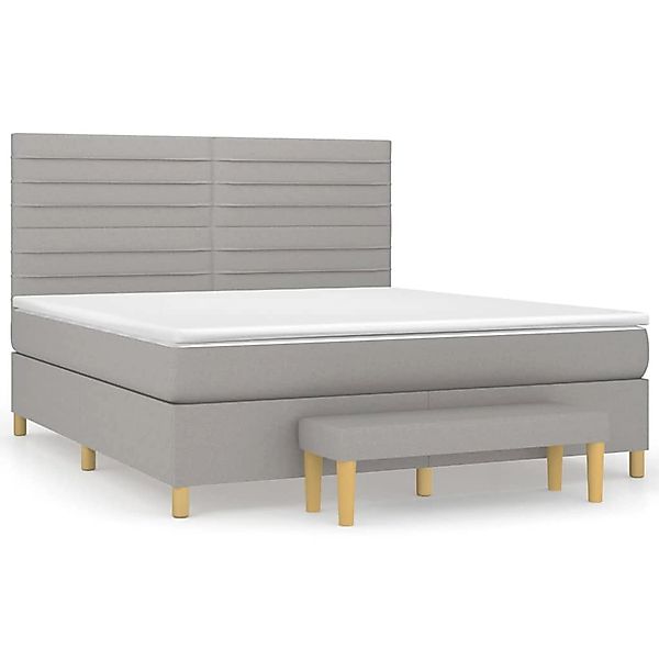 vidaXL Boxspringbett mit Matratze Hellgrau 160x200 cm Stoff1358390 günstig online kaufen