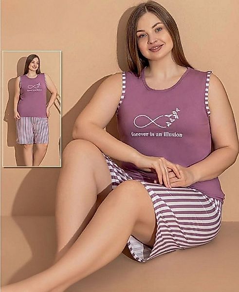 fashionshowcase Pyjama Damen Hausanzug große Größen – Schlafanzug mit Short günstig online kaufen