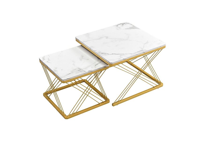 HAUSS SPOLE Couchtisch quadratisches 2-teiliges Set, höhenverstellbare Füße günstig online kaufen