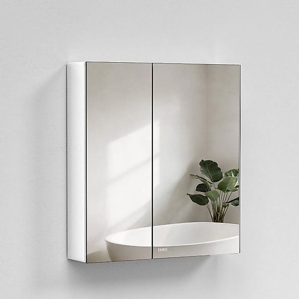 Emke Spiegelschränke Weiß 75x65cm Badezimmerschränke 2-Türig für Badezimmer günstig online kaufen