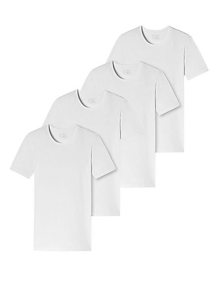 Schiesser T-Shirt 95/5 Organic Cotton (4-tlg) unterziehshirt unterhemd kurz günstig online kaufen