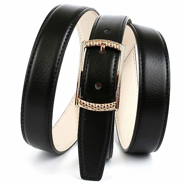 Anthoni Crown Ledergürtel in Hirschprägung mit gemusterter Schließe günstig online kaufen