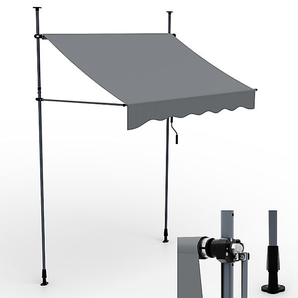 Onbest Klemmmarkise mit Handkurbel, 200x120 cm, günstig online kaufen
