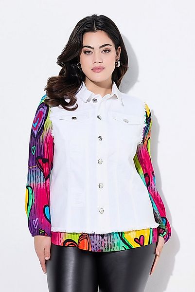 Angel of Style Steppweste Jeansweste offene Kanten gerundeter Saum günstig online kaufen