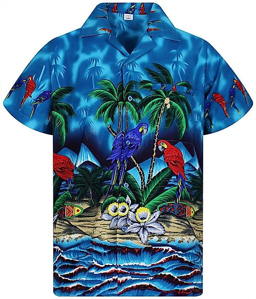 King Kameha Hawaiihemd Parrot Funky Hawaii-Hemd Herren Kurzarm Front-Tasche günstig online kaufen