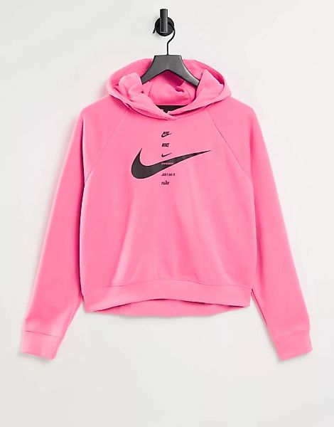 Nike – Kapuzenpullover mit Swoosh-Logo in Rosa günstig online kaufen