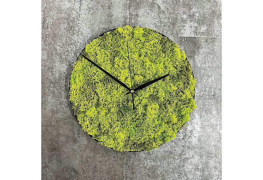 dixtime Wanduhr dixtime Islandmoos Wanduhr 30cm Durchmesser Springgrün (Imm günstig online kaufen