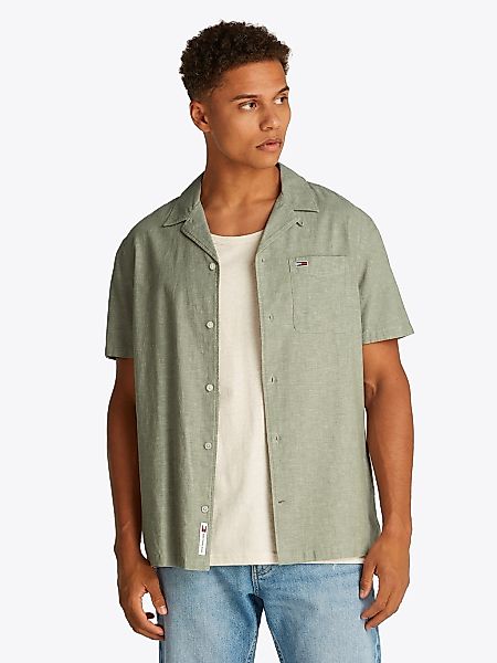 Tommy Jeans Plus Kurzarmhemd "TJM LINEN BLEND CAMP SS EXT", Mit V-Ausschnit günstig online kaufen