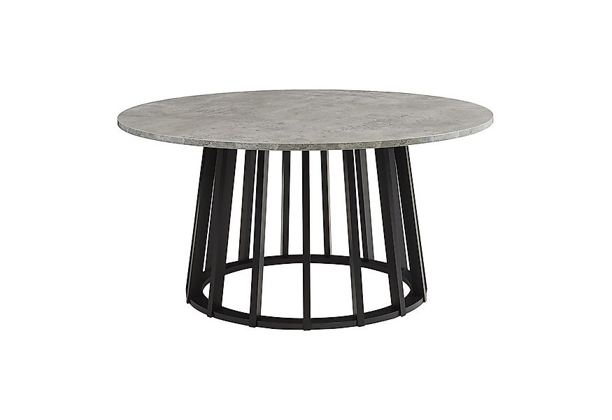 en.casa Couchtisch, »Buzzard« Ø90 x 45 cm mit Bambusgestell rund Schwarz/Be günstig online kaufen