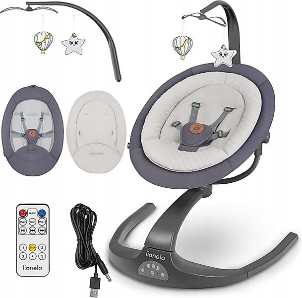 lionelo Babywippe RINA, 360° drehbarer Sitz2-in-1Schaukelsperre günstig online kaufen