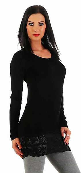 Mellice Longshirt Damen Longshirt Langarmshirt mit Spitze günstig online kaufen