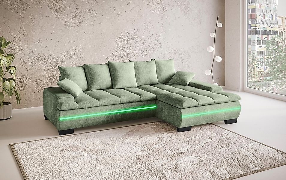 Mr. Couch Ecksofa »Haiti II, L-Form«, RGB-LED Beleuchtung, wahlweise mit Ka günstig online kaufen