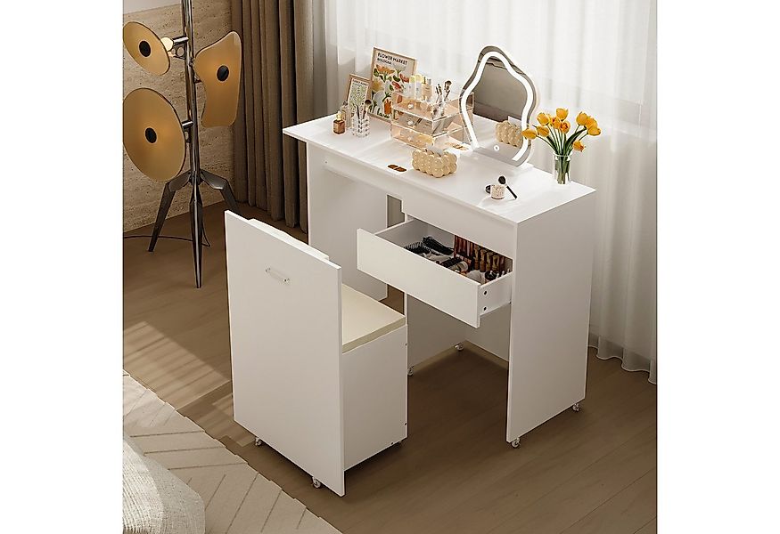 FUFU&GAGA Schminktisch ohne Spiegel, Faltbarer Schreibtisch in Weiß, Platzs günstig online kaufen
