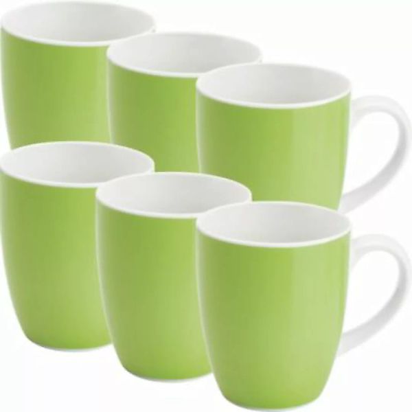 Erwin Müller Kaffeebecher  6er-Pack Porzellan Roma grün günstig online kaufen