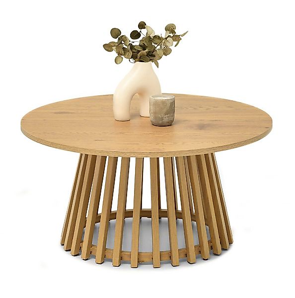 Compleo Couchtisch Runder Couchtisch mit geriffeltem günstig online kaufen