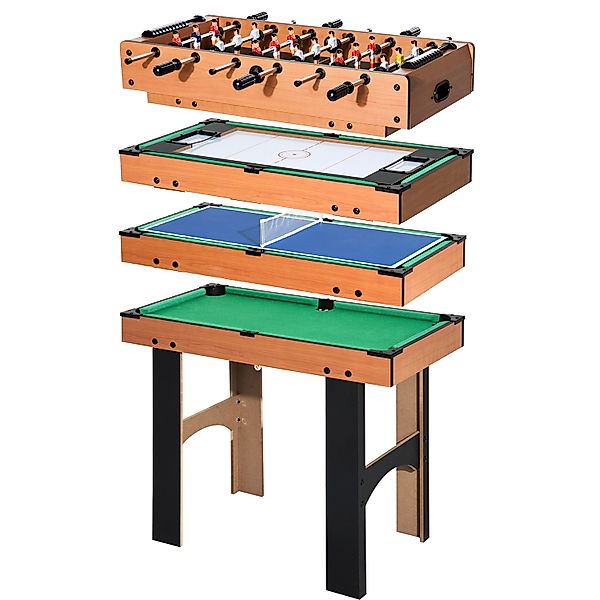 HOMCOM 4-in-1 Multispieltisch mit Tischfußball aus MDF  92 x 78 x 80cm günstig online kaufen