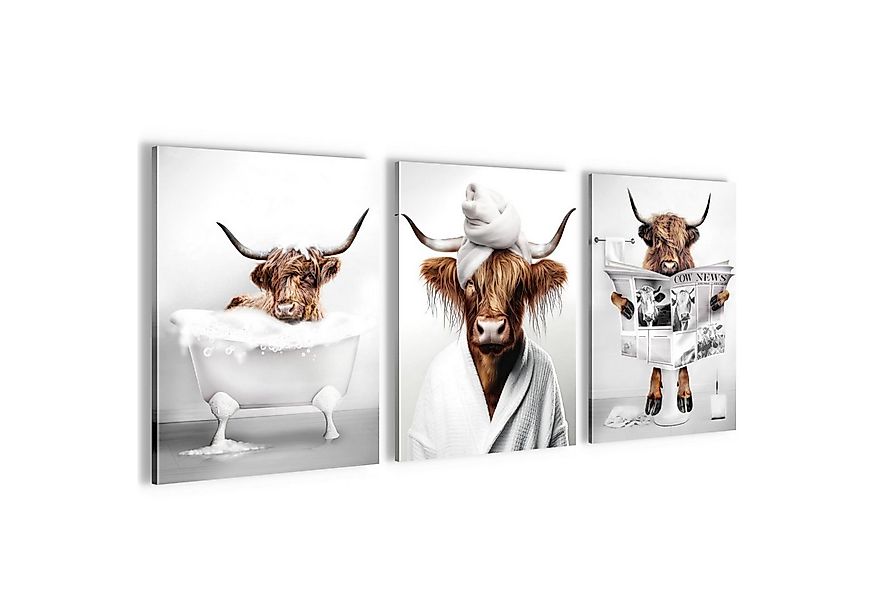 Novart Wandbild Wandbilder Set Frau im Badezimmer Lustige Toiletten Bilder, günstig online kaufen