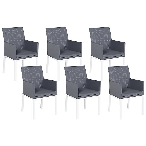 Beliani Gartenstuhl Grau Weiss 62x52x91 günstig online kaufen