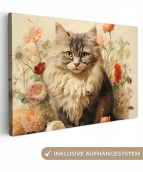 OneMillionCanvasses® Leinwandbild Vintage - Katze - günstig online kaufen