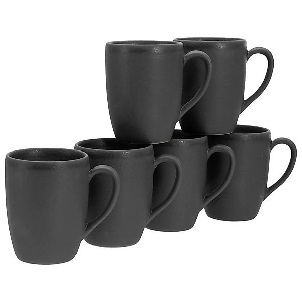 CreaTable Kaffeebecherset Soft Touch Black schwarz Steinzeug 6 tlg. günstig online kaufen