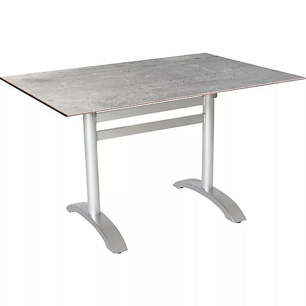 Acamp HPL Tisch Acaplan 120 cm x 80 cm Platin-Cemento günstig online kaufen