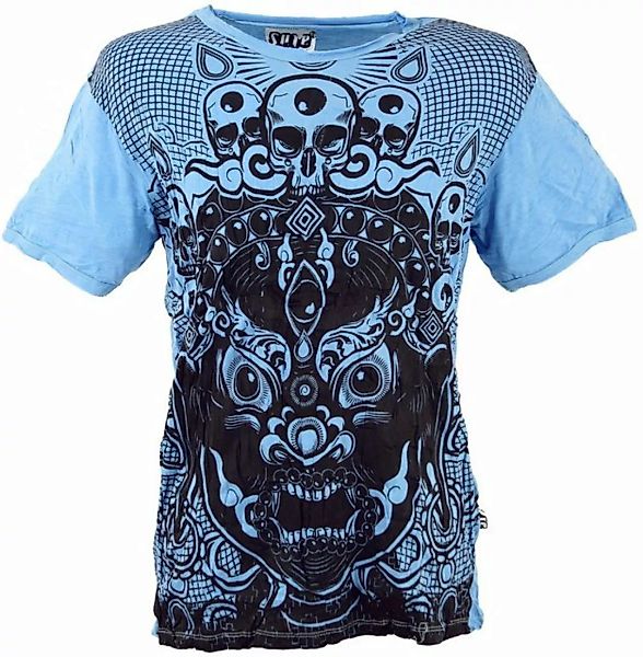 Guru-Shop T-Shirt Sure Herren T-Shirt Dämon - hellblau Goa Style, Festival, günstig online kaufen